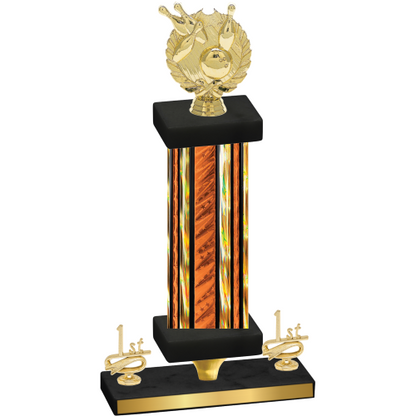 Premium Single Orange Glacier First Place Bowling Trophy