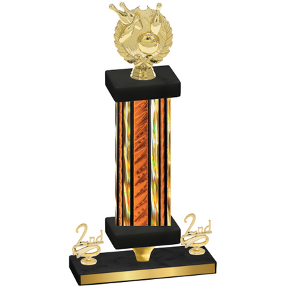 Premium Single Orange Glacier Second Place Bowling Trophy