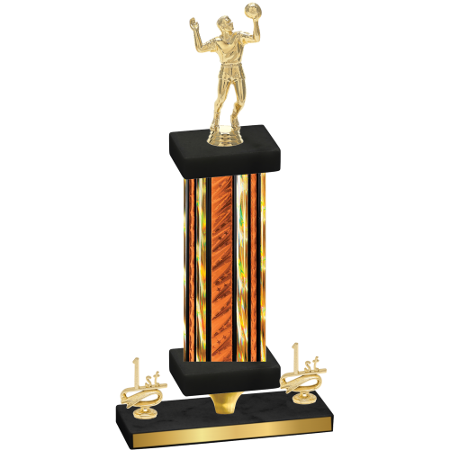 Premium Single Orange Glacier First Place Volleyball Trophy