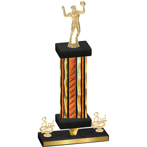 Premium Single Orange Glacier Third Place Volleyball Trophy