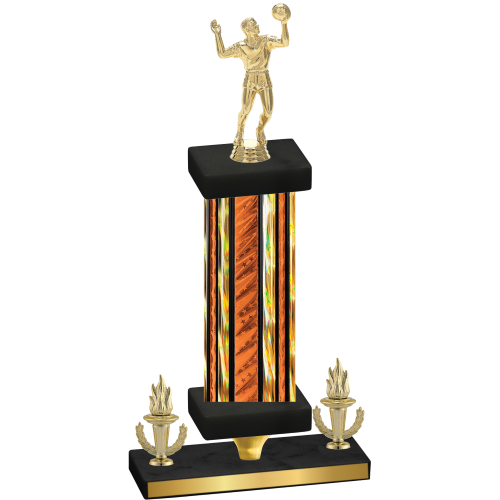 Premium Single Orange Glacier Victory Volleyball Trophy