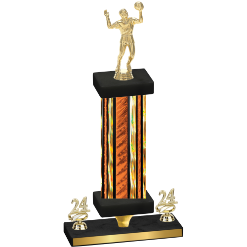 Premium Single Orange Glacier Year Volleyball Trophy