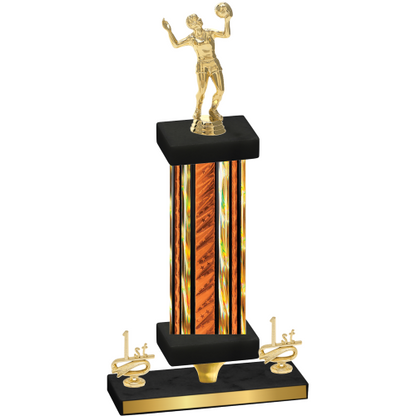 Premium Single Orange Glacier First Place Volleyball Trophy