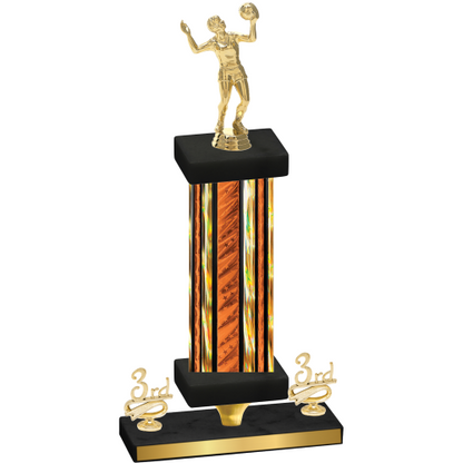 Premium Single Orange Glacier Third Place Volleyball Trophy