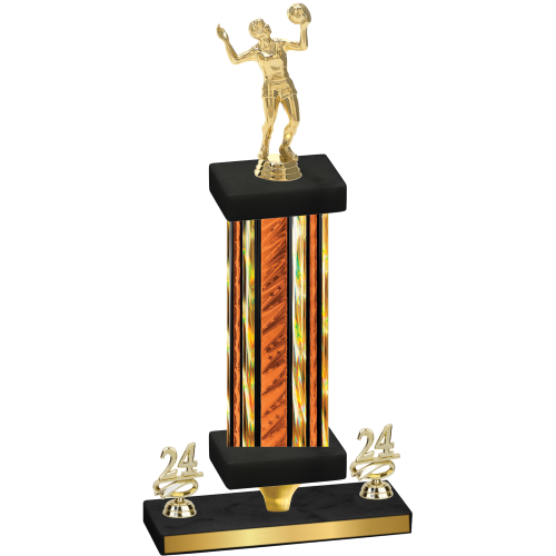 Premium Single Orange Glacier Year Volleyball Trophy