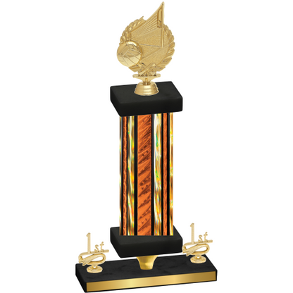 Premium Single Orange Glacier First Place Volleyball Trophy