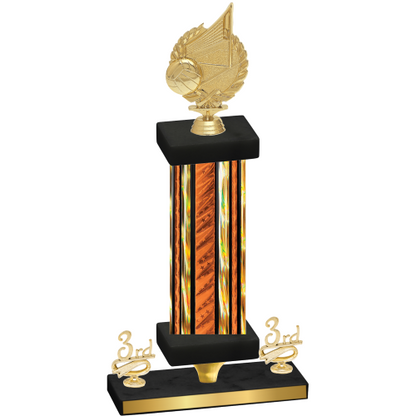 Premium Single Orange Glacier Third Place Volleyball Trophy