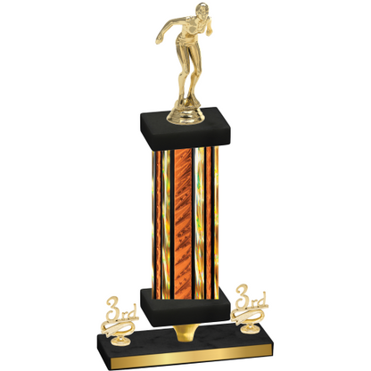 Premium Single Orange Glacier Third Place Tennis Trophy