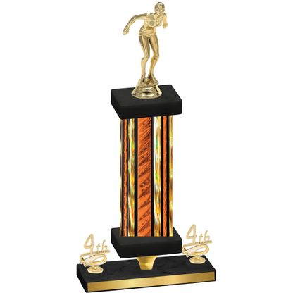 Premium Single Orange Glacier Fourth Place Tennis Trophy
