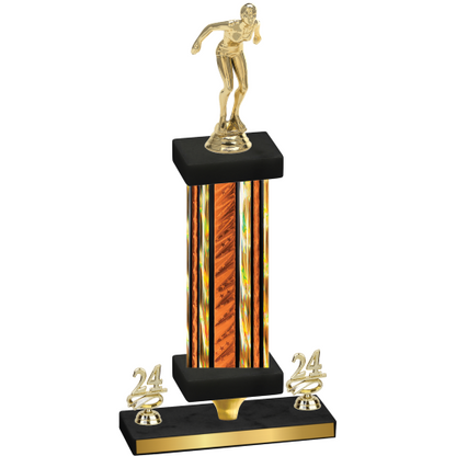 Premium Single Orange Glacier Year Tennis Trophy