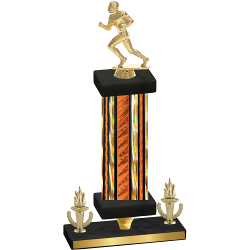 Premium Single Orange Glacier Victory Football Trophy