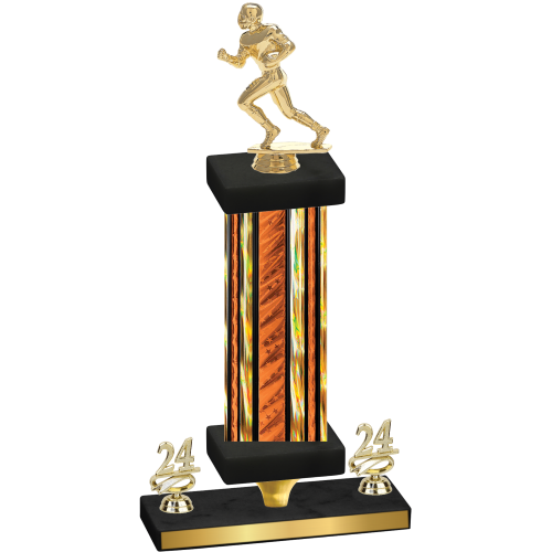 Premium Single Orange Glacier Year Football Trophy