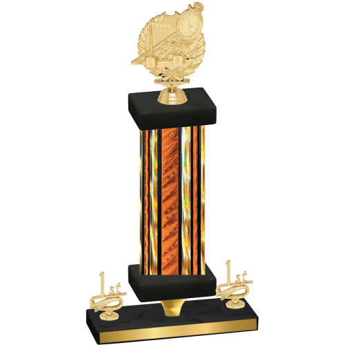 Premium Single Orange Glacier First Place Swimming Trophy