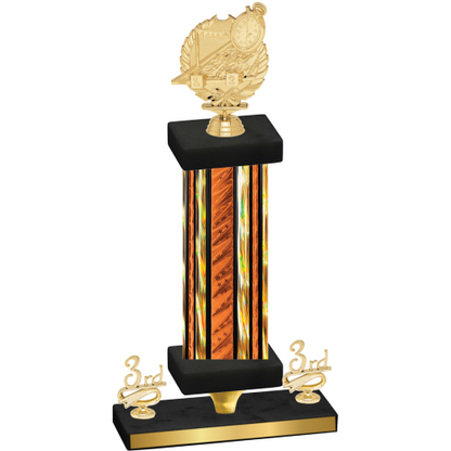 Premium Single Orange Glacier Third Place Swimming Trophy