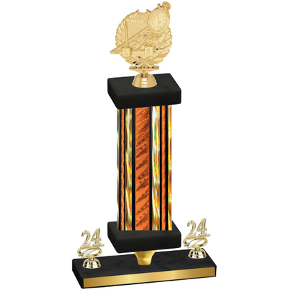 Premium Single Orange Glacier Year Swimming Trophy