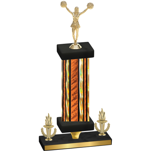 Premium Single Orange Glacier Victory Cheerleading Trophy