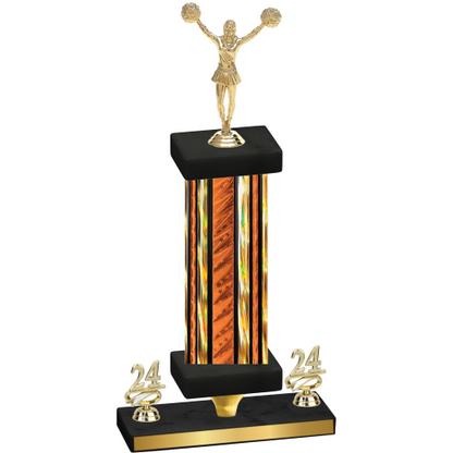 Premium Single Orange Glacier Year Cheerleading Trophy