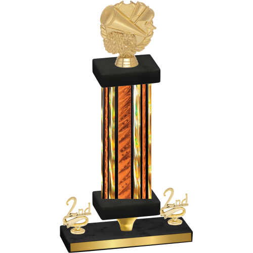 Premium Single Orange Glacier Second Place Cheerleading Trophy