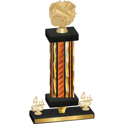 Premium Single Orange Glacier Fourth Place Cheerleading Trophy