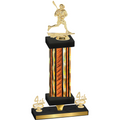 Premium Single Orange Glacier Fourth Place Lacrosse Trophy