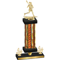 Premium Single Orange Glacier Fourth Place Lacrosse Trophy