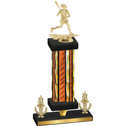 Premium Single Orange Glacier Victory Lacrosse Trophy