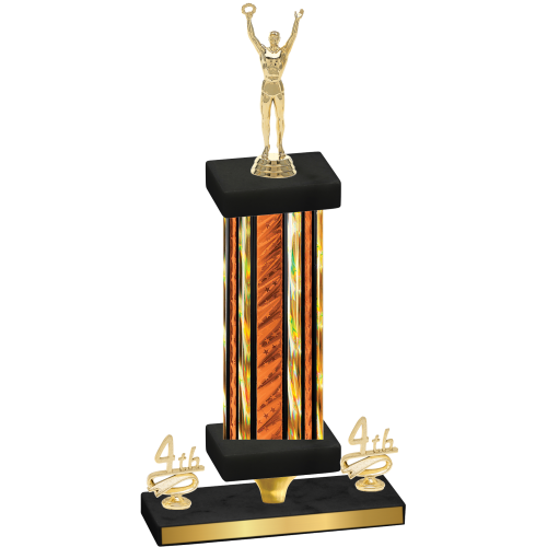 Premium Single Orange Glacier Fourth Place Victory Trophy