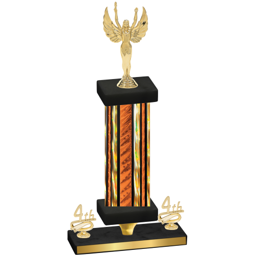 Premium Single Orange Glacier Fourth Place Victory Trophy