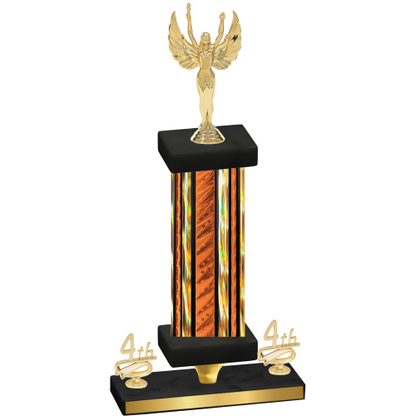 Premium Single Orange Glacier Fourth Place Victory Trophy