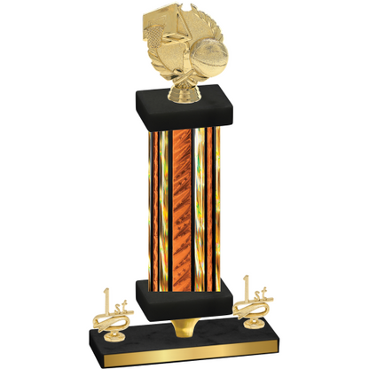 Premium Single Orange Glacier First Place Basketball Trophy