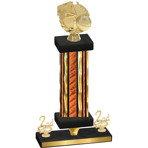 Premium Single Orange Glacier Second Place Basketball Trophy