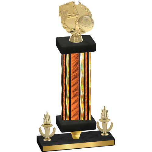 Premium Single Orange Glacier Victory Basketball Trophy