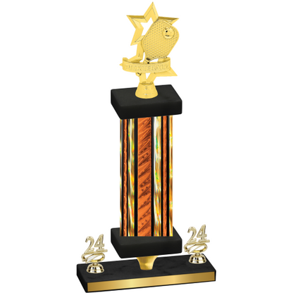 Premium Single Orange Glacier Year Pickleball Trophy