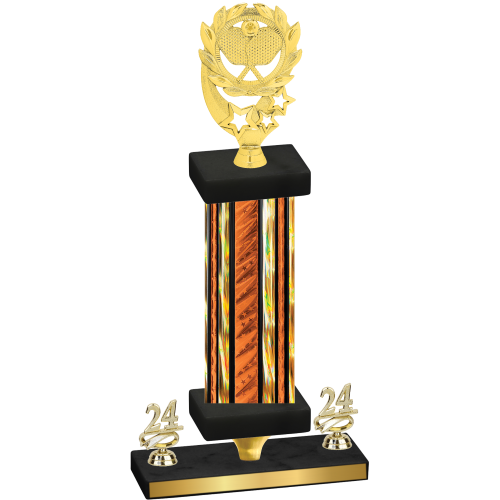 Premium Single Orange Glacier Year Pickleball Trophy