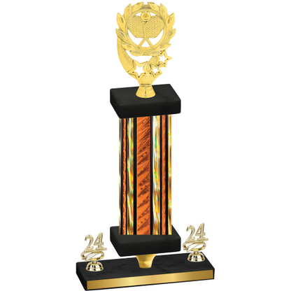 Premium Single Orange Glacier Year Pickleball Trophy