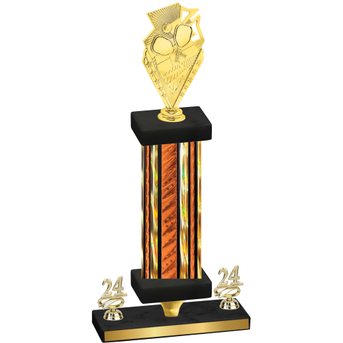 Premium Single Orange Glacier Year Pickleball Trophy