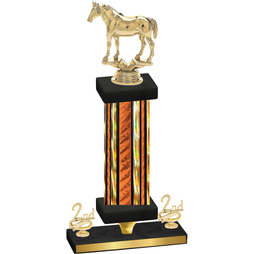 Premium Single Orange Glacier Second Place Horses Trophy