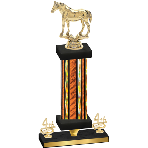 Premium Single Orange Glacier Fourth Place Horses Trophy