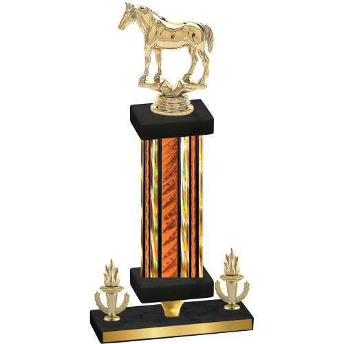 Premium Single Orange Glacier Victory Horses Trophy