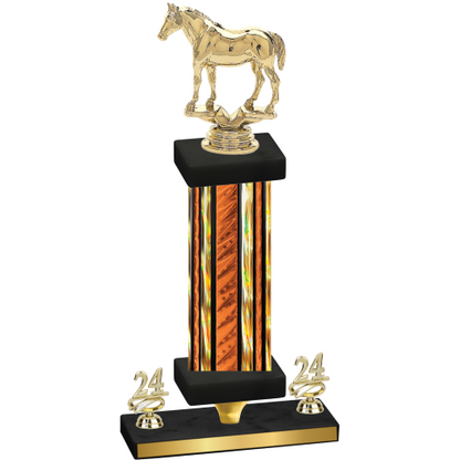 Premium Single Orange Glacier Year Horses Trophy