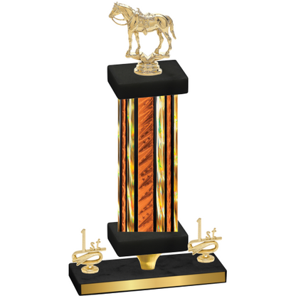 Premium Single Orange Glacier First Place Horses Trophy