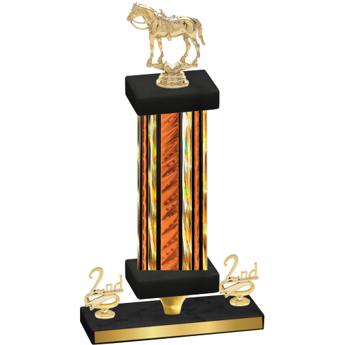 Premium Single Orange Glacier Second Place Horses Trophy