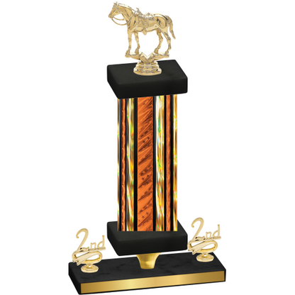 Premium Single Orange Glacier Second Place Horses Trophy