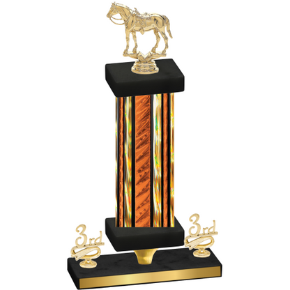 Premium Single Orange Glacier Third Place Horses Trophy