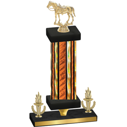 Premium Single Orange Glacier Victory Horses Trophy