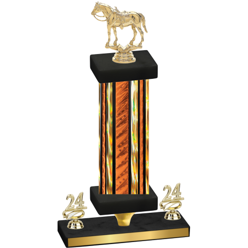 Premium Single Orange Glacier Year Horses Trophy