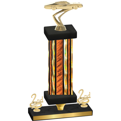 Premium Single Orange Glacier Second Place Cars Trophy
