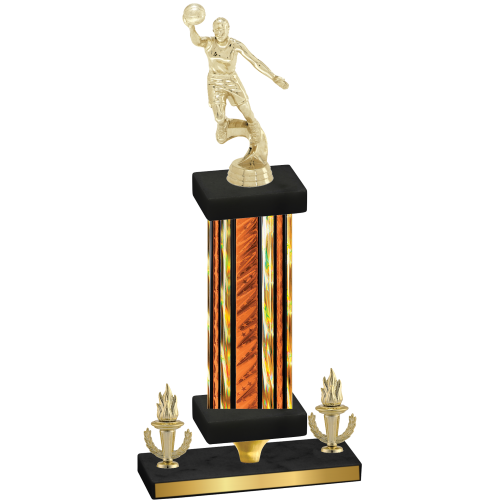 Premium Single Orange Glacier Victory Basketball Trophy