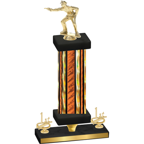 Premium Single Orange Glacier First Place Shooter Trophy