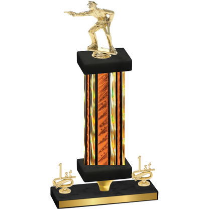 Premium Single Orange Glacier First Place Shooter Trophy